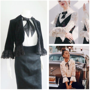 FINAL OFFER Black Velvet Blazer Velvet Jacket S